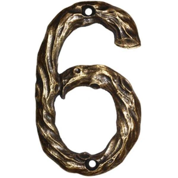 LHN6-N Log House Number 6, Nickel, 1 piece